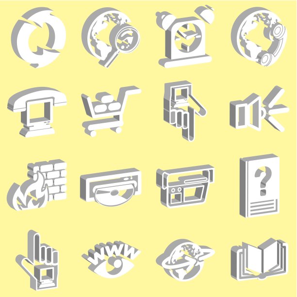 3d白色网页图标图片下载