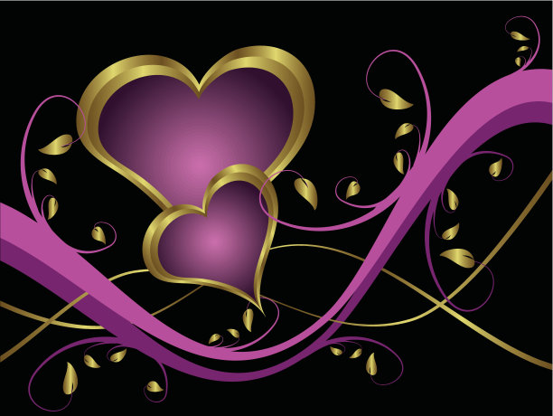 紫心情人节的背景图片下载