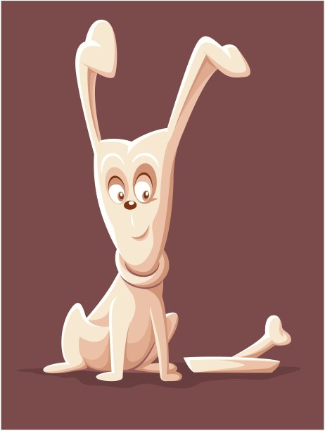 小狗看骨头图片下载