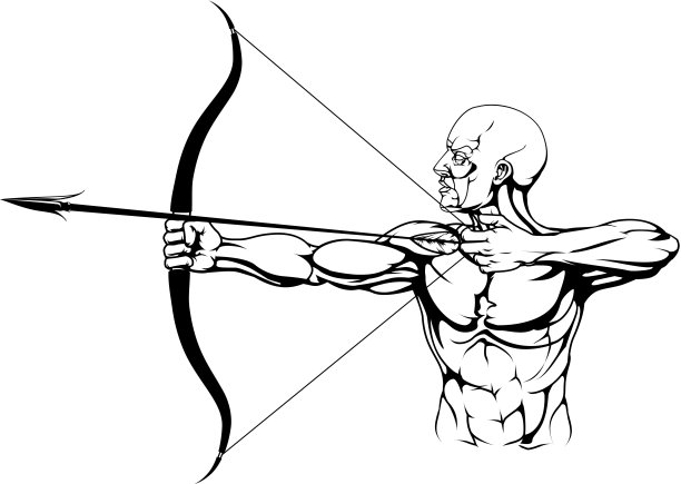 黑白射手插图图片下载