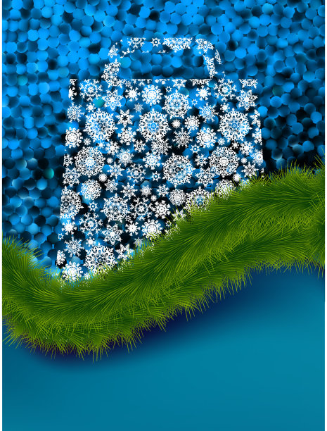 购物袋在冬天的背景。EPS 8图片下载