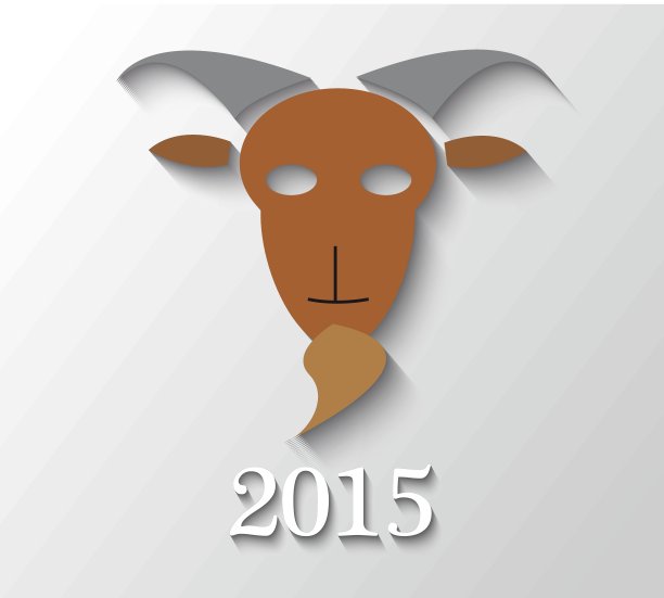 2015年一只山羊的插图图片下载