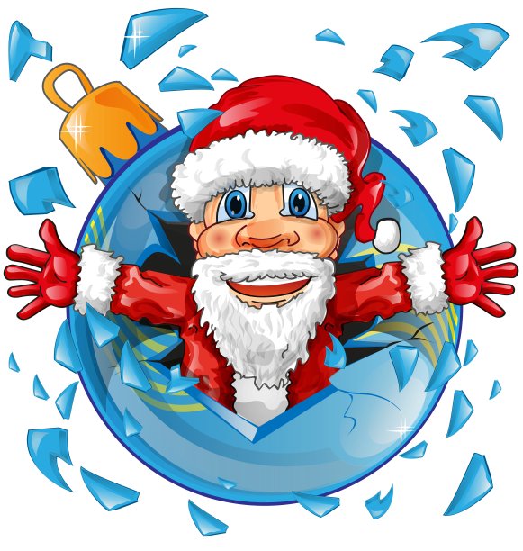 圣诞老人带着圣诞球图片下载