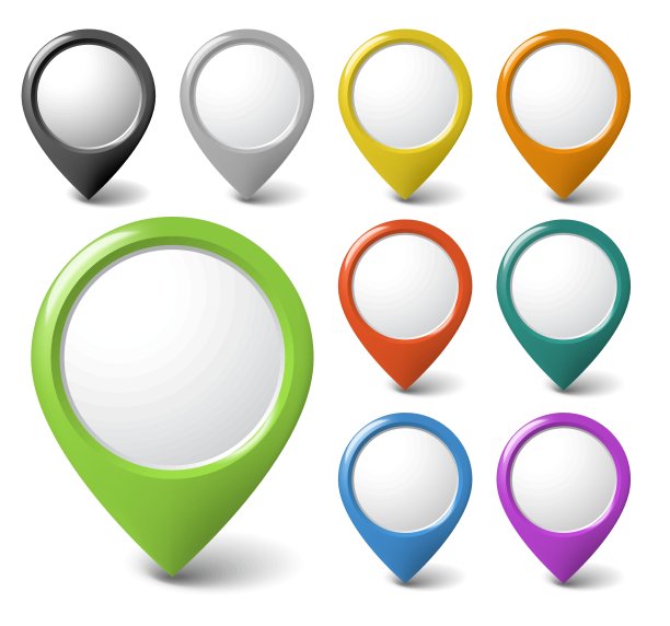 一组圆形3D指针与位置为您的内容图片下载