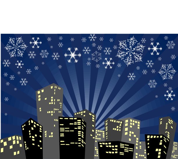 圣诞城的剪影图片下载