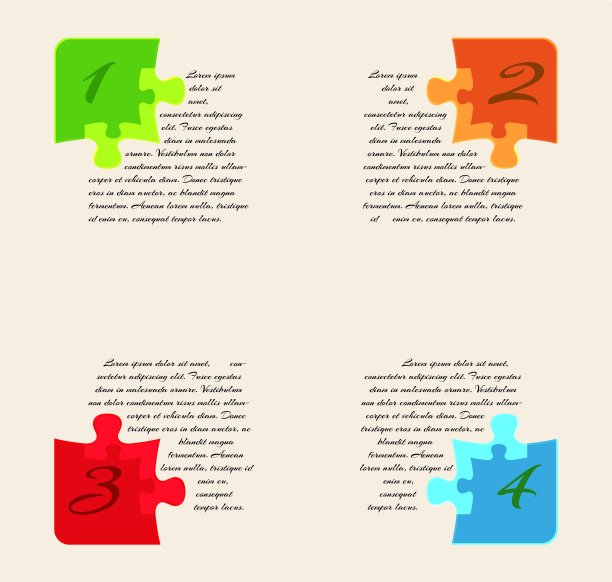 信息图-四个选项与拼图块图片下载