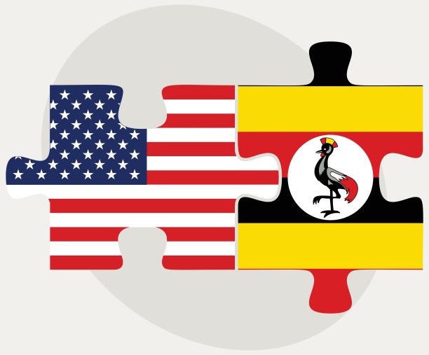 美国和乌干达国旗拼图图片下载