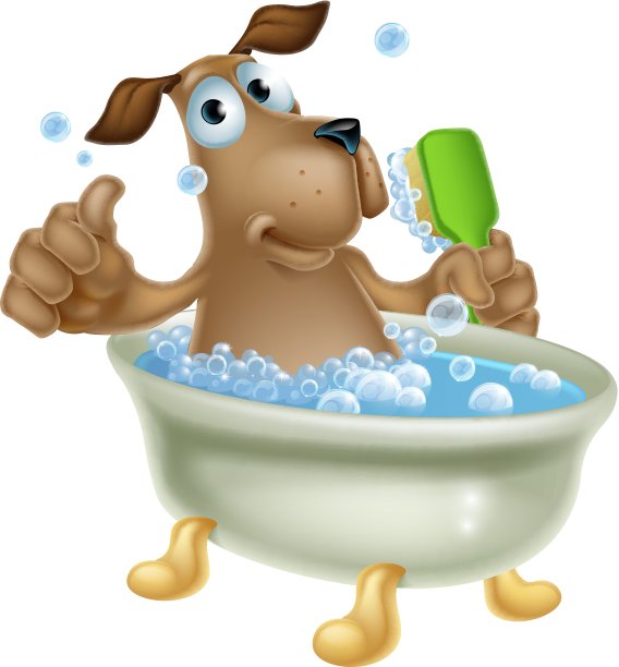 狗狗美容浴卡通图片下载