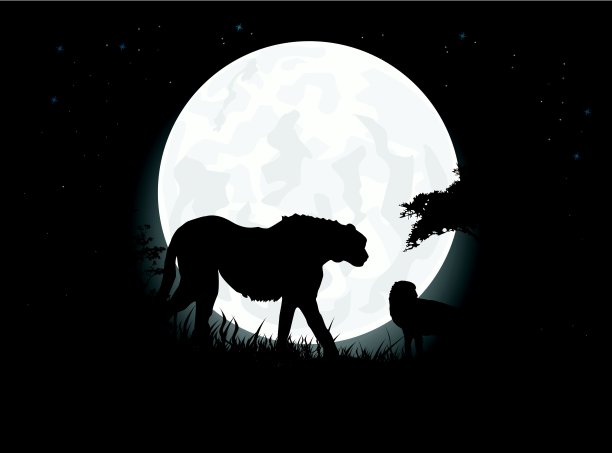 猎豹之旅的剪影图片下载