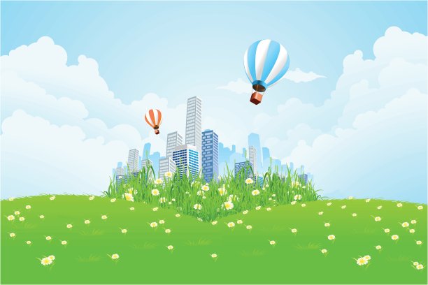 绿色景观与城市图片下载