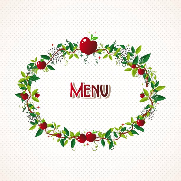 红苹果花环插图图片下载