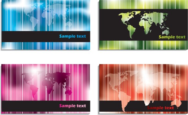 带有条纹的抽象名片设计图片下载