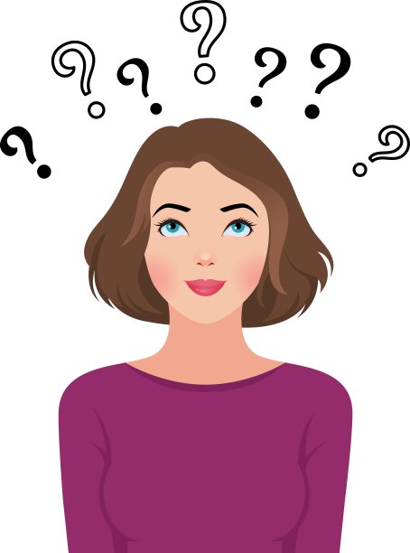 一个思考的年轻女子的肖像，她会问问题图片下载