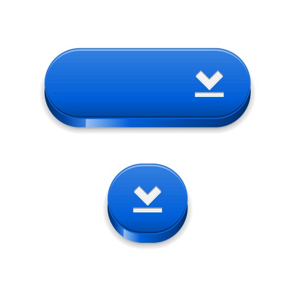 两个蓝色的下载按钮图片下载