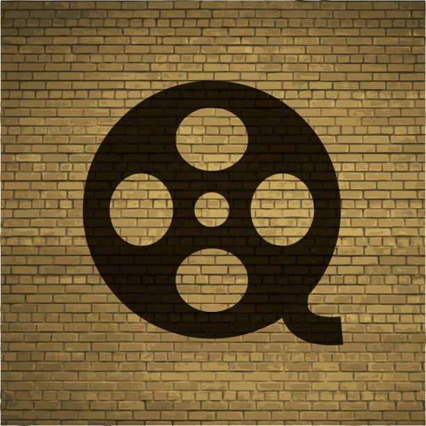 电影。平坦的现代网页按钮和空间为您的文本。图片下载