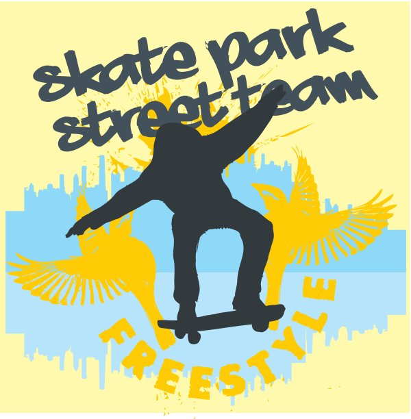 城市滑板精神矢量艺术图片下载