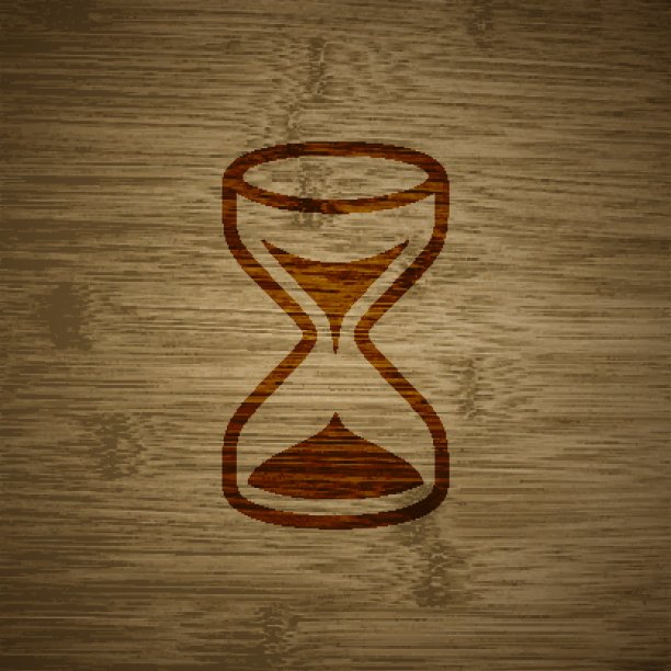 沙漏图标符号平面现代网页设计与长阴影和空间的文本。向量图片下载