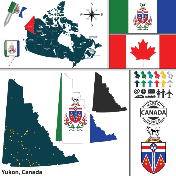 加拿大育空地图图片下载