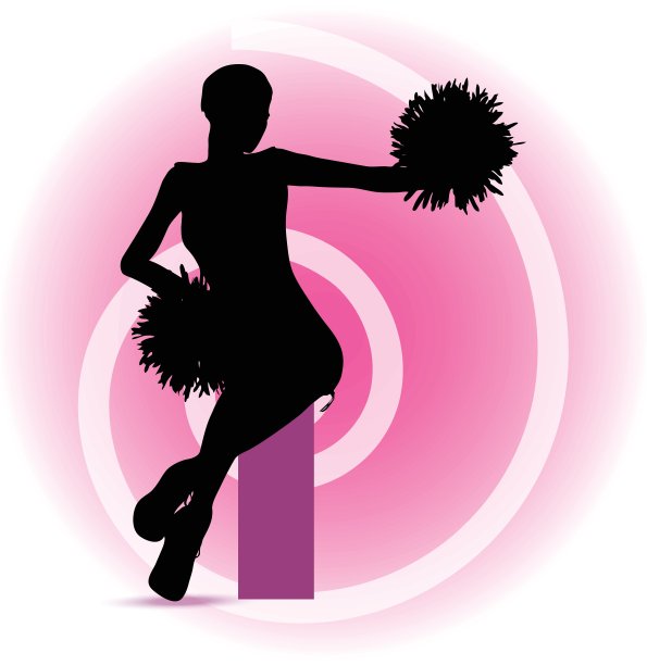 时髦的啦啦队长轮廓图片下载