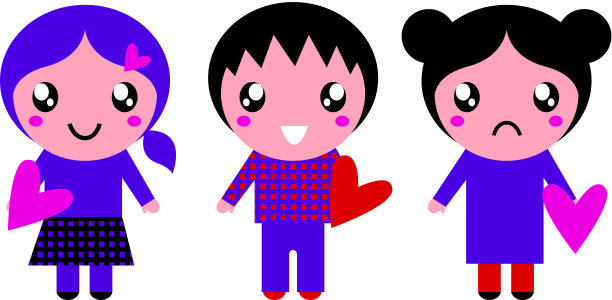 可爱的孩子抱着一颗心孤立在白色上图片下载