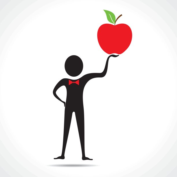 拿着苹果向量的人图片下载