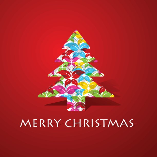 彩色的蝴蝶使圣诞树股票向量图片下载