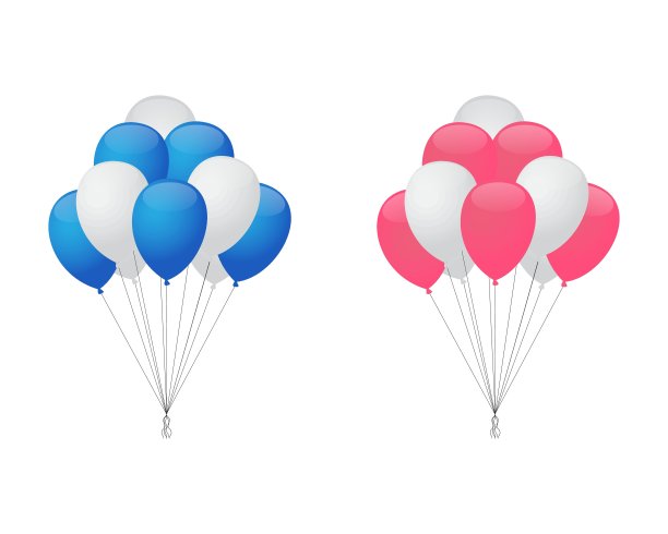 气球给男孩和女孩图片下载