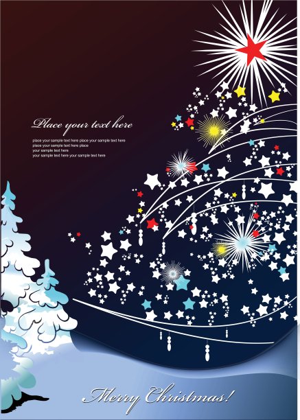 抽象的圣诞节背景与星星雪花。矢量插图图片下载