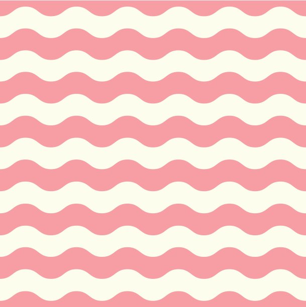 波浪复古无缝图案-粉彩和白色图片下载