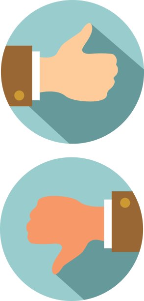 拇指向上、向下的手势图片下载