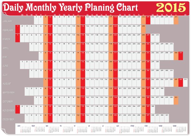 2015年日、月、年计划表图片下载