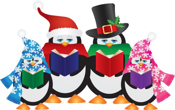 企鹅圣诞颂歌插图图片下载