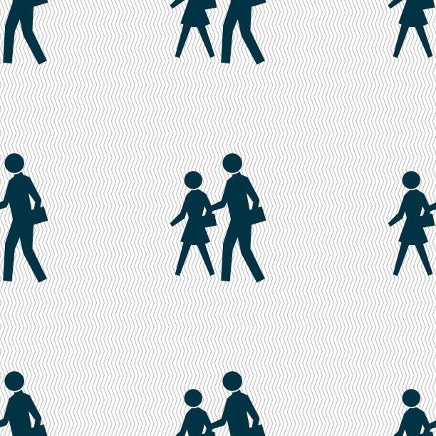 人行横道标志符号。无缝图案与几何纹理。向量图片下载