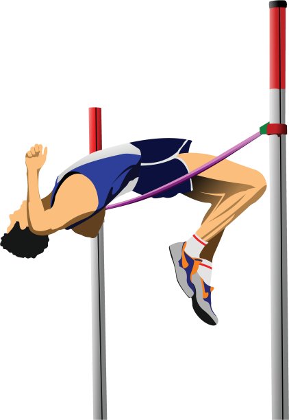 一个跳高者的矢量插图孤立在白色的背景图片下载