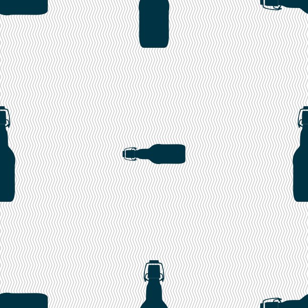 瓶图标符号。无缝图案与几何纹理。向量图片下载