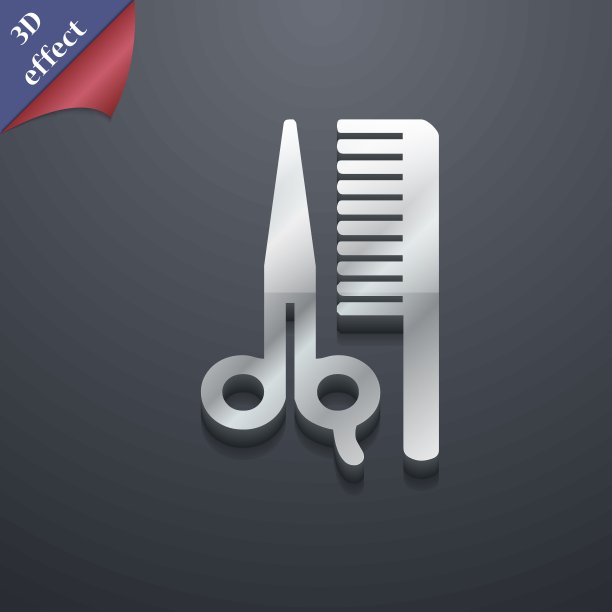 头发图标符号。3 d风格。时尚，现代的设计与空间为您的文本向量图片下载