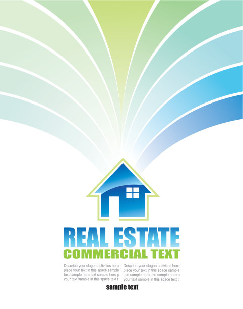 抽象房地产彩色名片图片下载