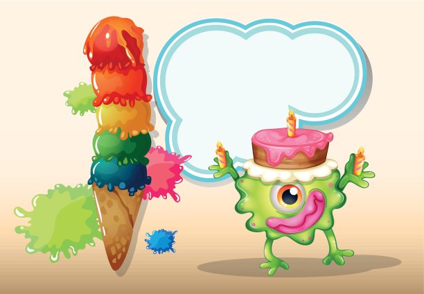 头上有块蛋糕的怪物图片下载