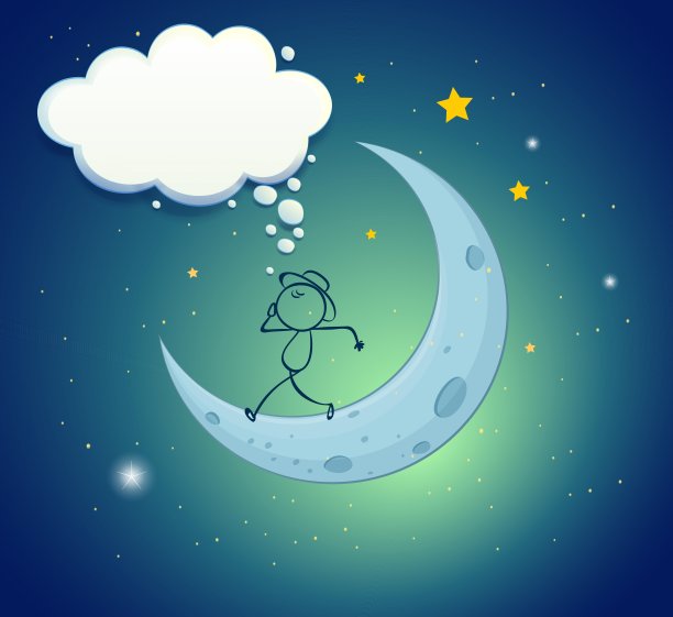 一个在月球上行走的人的素描图片下载