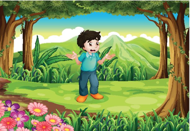 一个在森林里迷路的年轻人图片下载