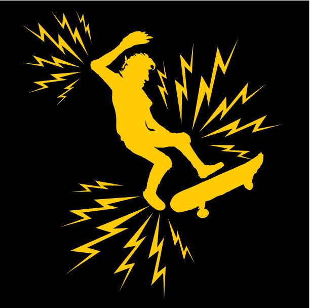 极限运动滑板矢量艺术图片下载