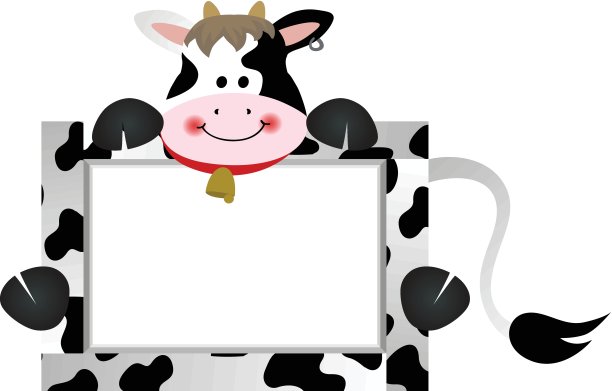 贴有银行标签的奶牛图片下载