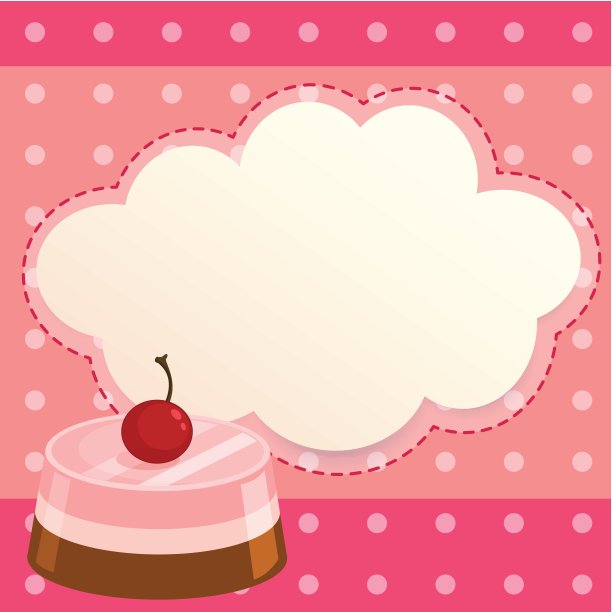 一张带蛋糕的粉色纸条图片下载