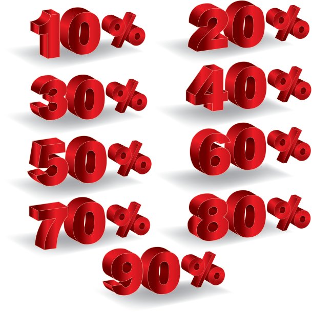 3d百分比矢量图标集图片下载