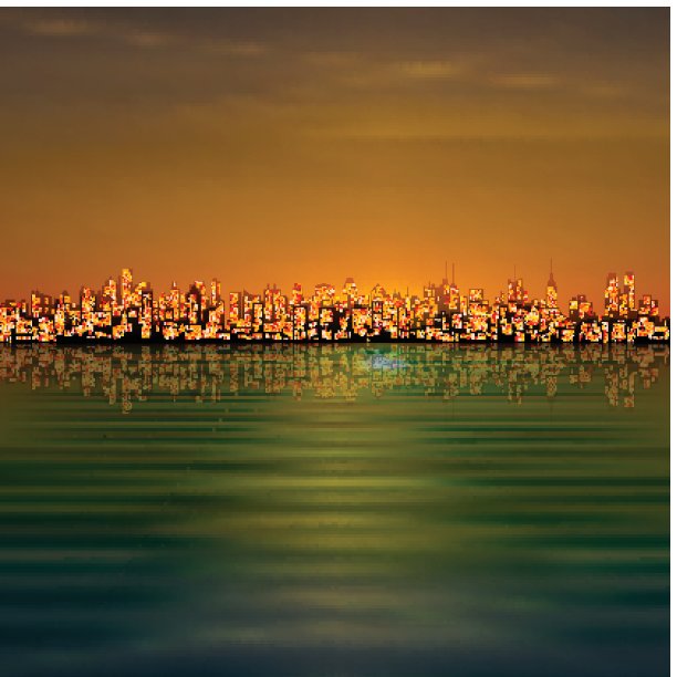 抽象的背景与城市剪影图片下载