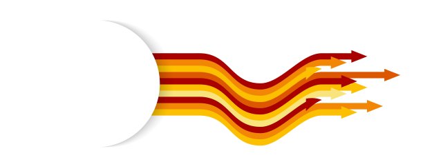 带有空白徽章的波浪箭头图片下载