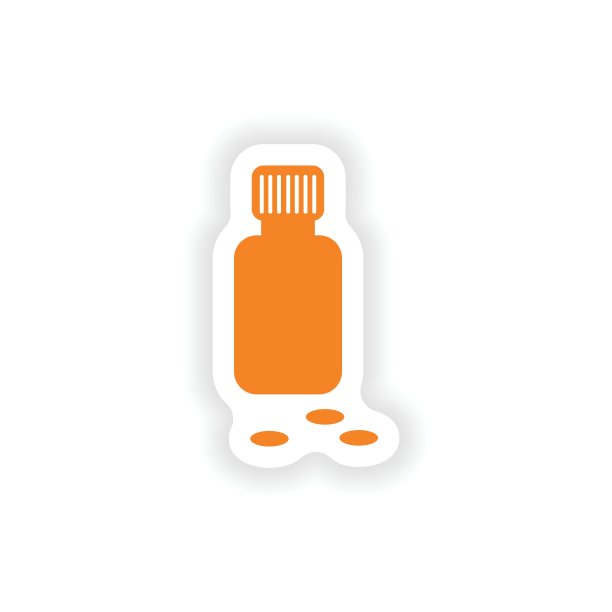图标贴纸现实设计的纸瓶药丸图片下载