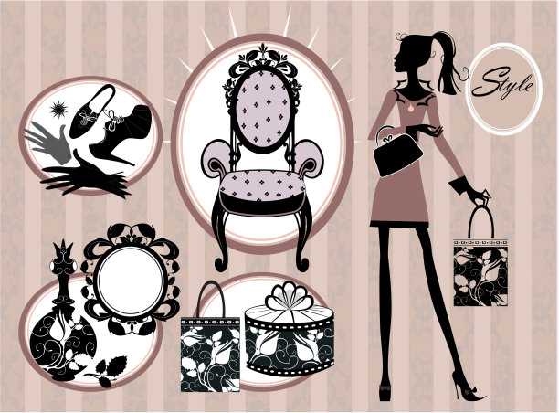 美丽和风格向量集图片下载