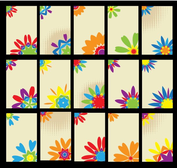 一套名片，花卉设计图片下载