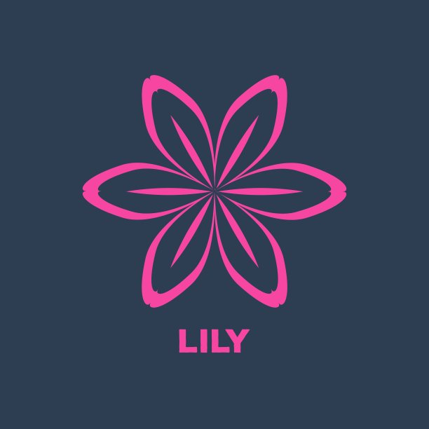 百合花标识向量图片下载